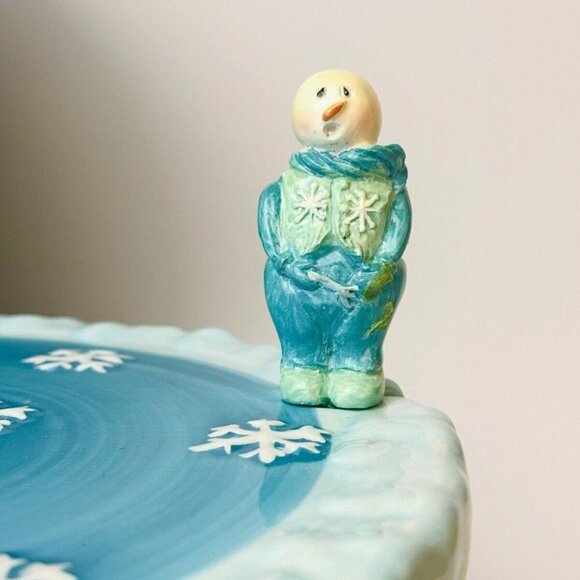 Holiday Snowman Cheese Board 2 Snowman Spreaders Seasonal Elements w/box READ! - Picture 8 of 12